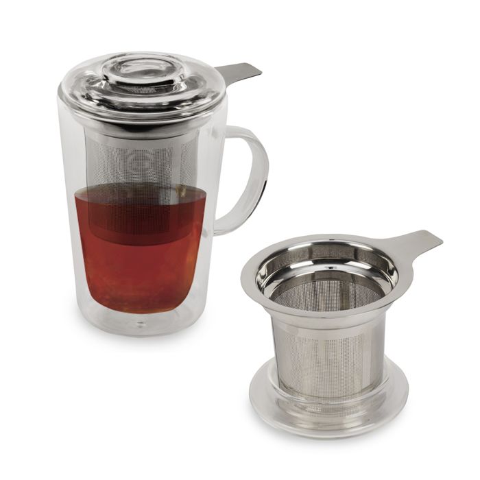 כוס זכוכית כפולה, מסננת  חליטה, 360 מ"ל – לאוס