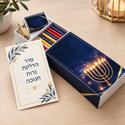 מארז הדלקת נרות חנוכה ממותג